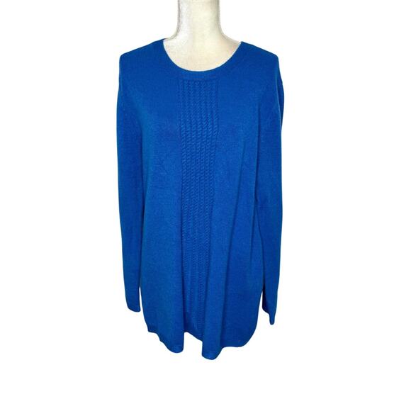 NWT SOFT SURROUNDINGS Women's XL Priscilla Knit Tunic Swing Sweater Royal Blue - Picture 1 of 15